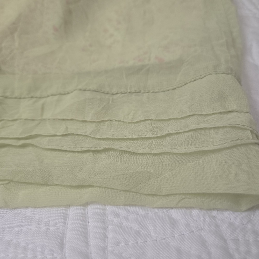Vintage Apostrophe Sage Green Floral Layered Chiffon Midi Skirt Sz L 34 Waist - Picture 11 of 15